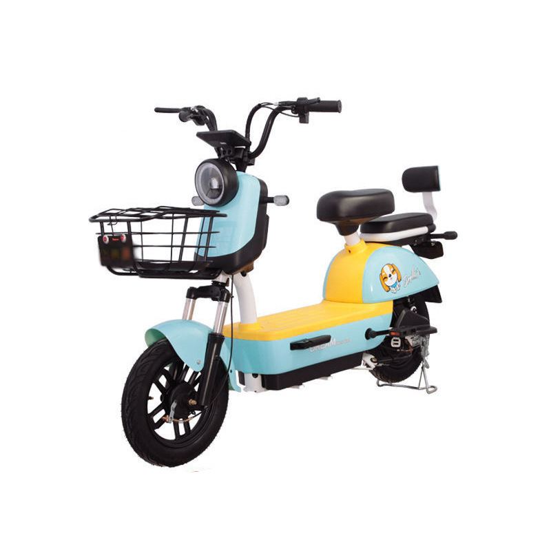 LANQI family e-bike with basket